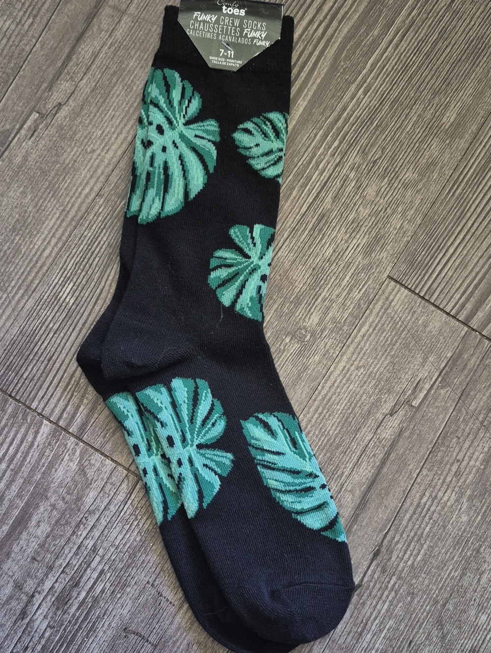Comfy Toes Monstera Crew Socks